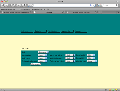 Site Maker Lite administration by Wilson Media Systems